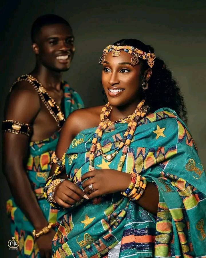 GMB queen Safoa in her engagement dansinkra kente style