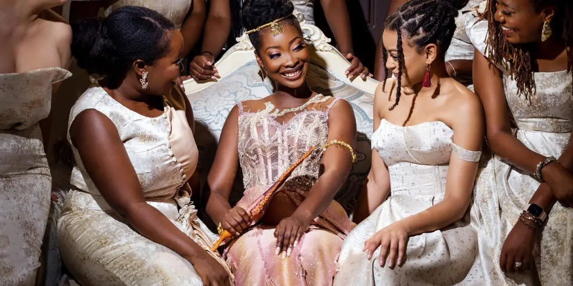 Bridesmaid duties in Ghana