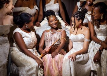 Bridesmaid duties in Ghana