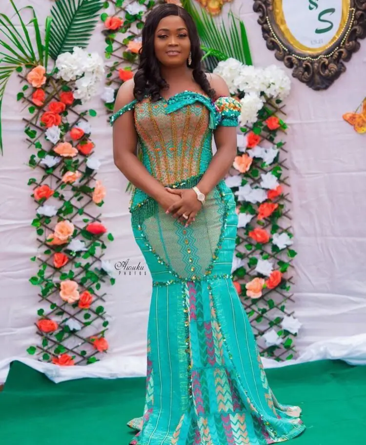 Green Kente Styles – 35 Styles For The Chic Ghanaian Bride.