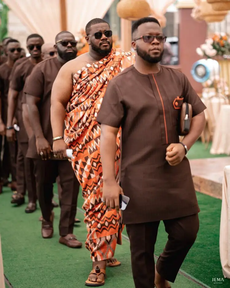 13 Ghanaian Groom and Groomsmen Poses in brown