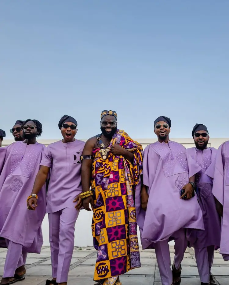 13 Ghanaian Groom and Groomsmen Poses in purple