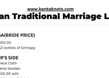 Akan Traditional Marriage List Sample