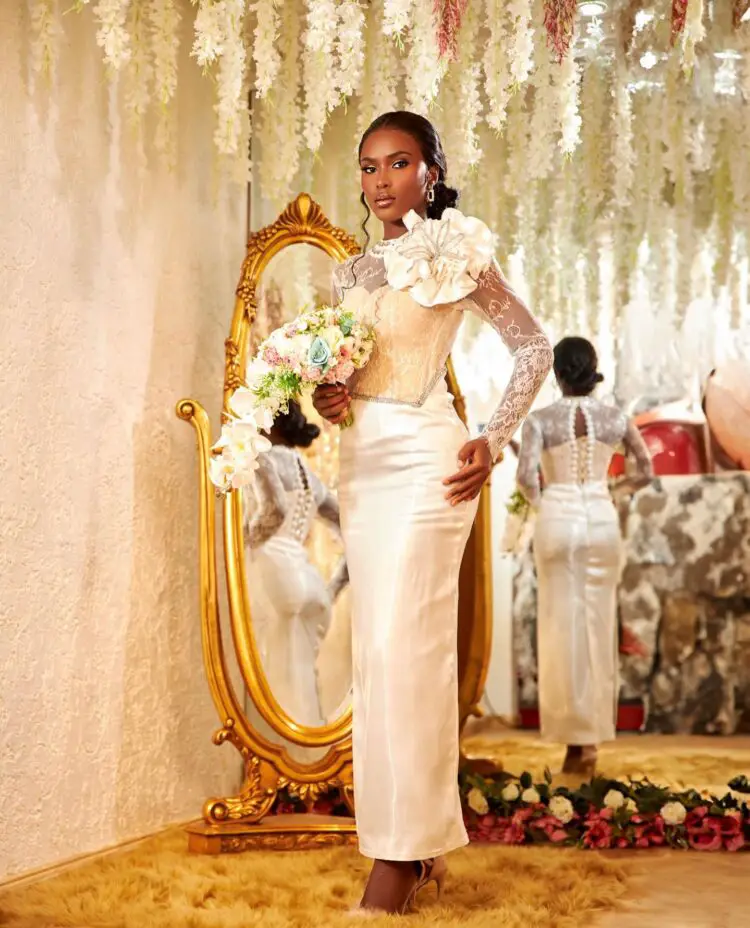 A Long Civil Wedding Dress