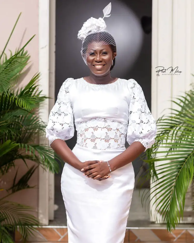 A Ghanaian bride in a Civil Wedding Dress