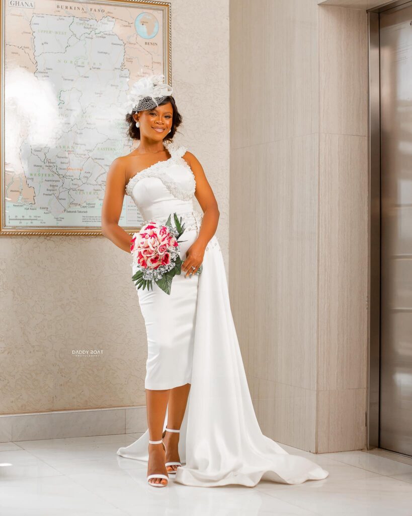 A bride in a  Civil Wedding Dress