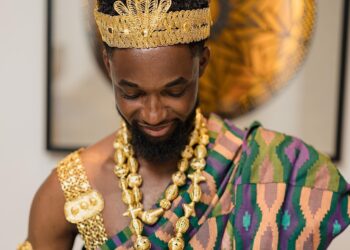 A Kente Drape Look for grooms
