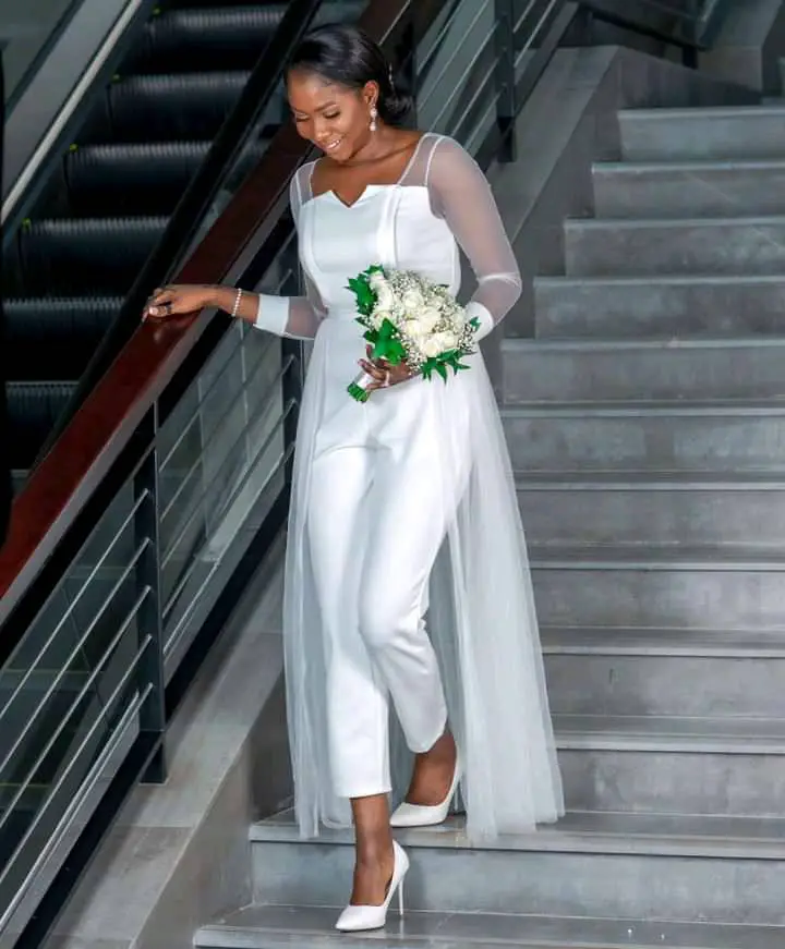 Jumpsuit Civil Wedding Dress Styles for African Brides
