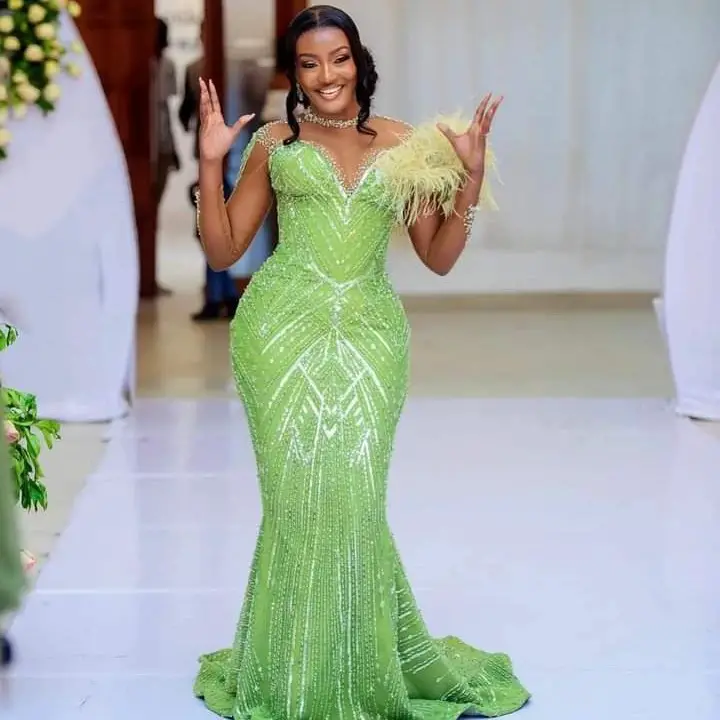 Light green Lace Styles for Wedding Guest