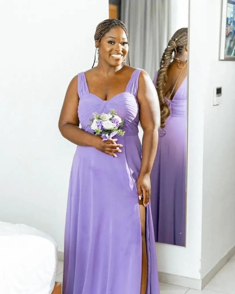 purple bridesmaid dress