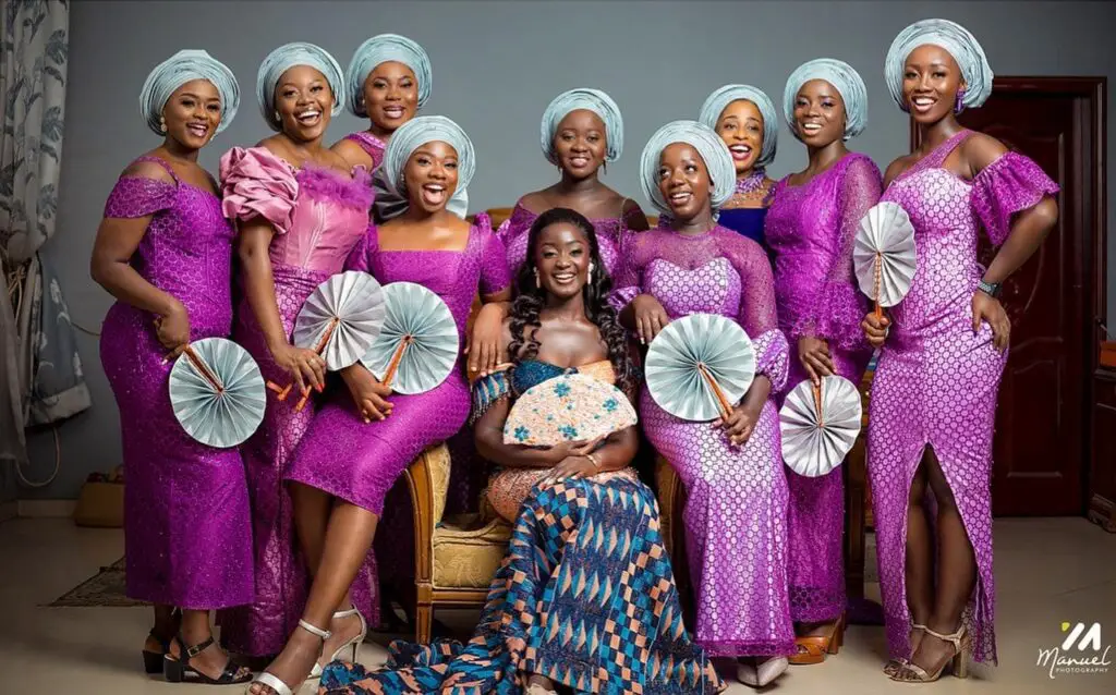 A group of Ghanaian bridesmaids