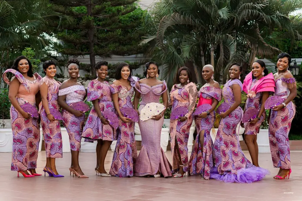 african bride and bridesmaid dresses