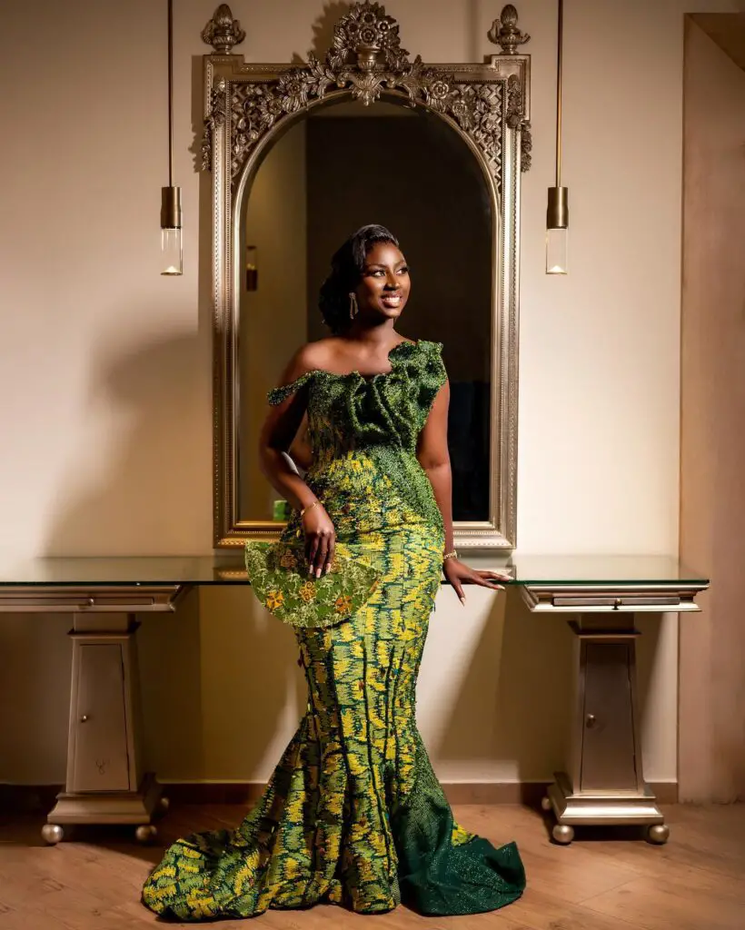 Ghanaian bride posed