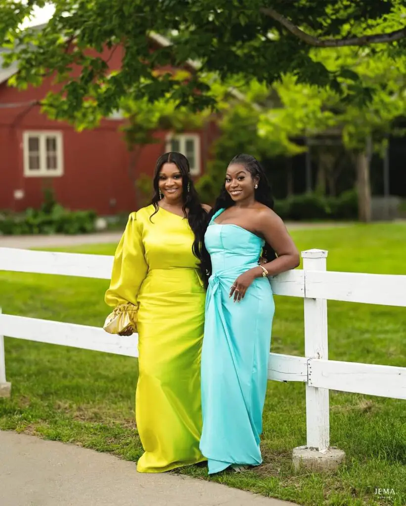 blue and yellow wedding guest dresses