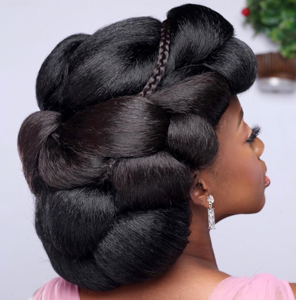 Bridal Hairstyles in Ghana without stone