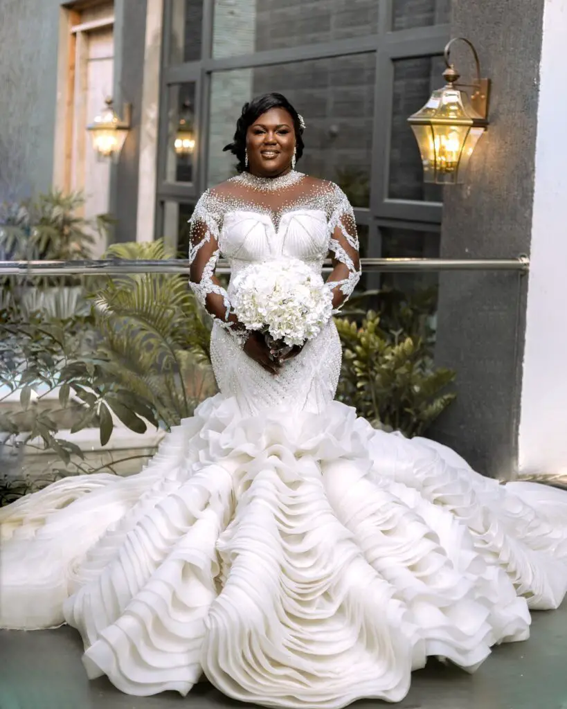 Ruffled Ghana Wedding Dress