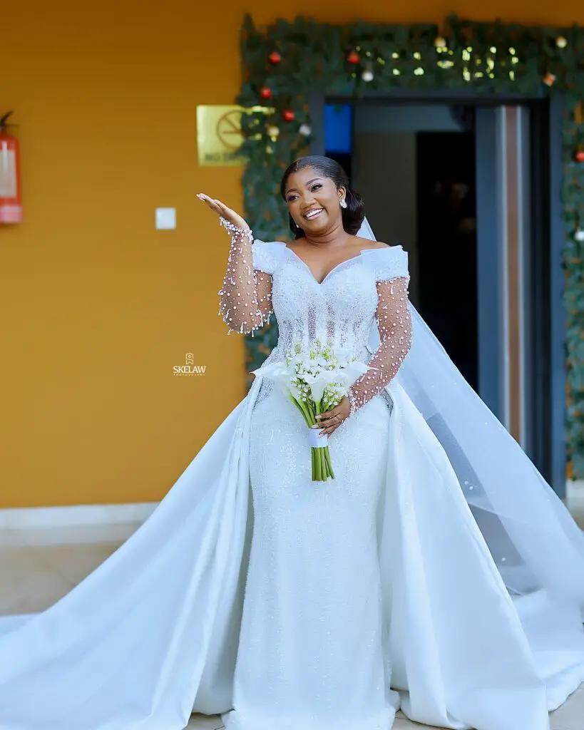 Ghana Wedding Dress with train