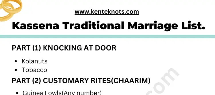 Picture of a Kassena traditional marriage list