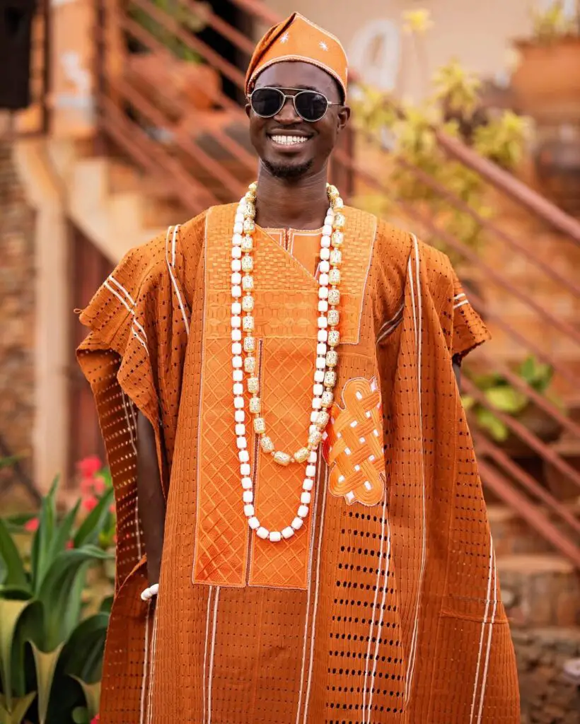 orange kaftan for men 