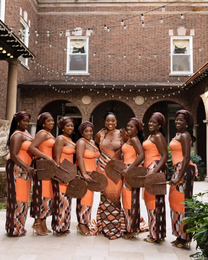 Bridesmaids in Kente