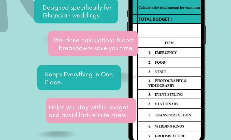Ghanaian Wedding Planning Template Excel