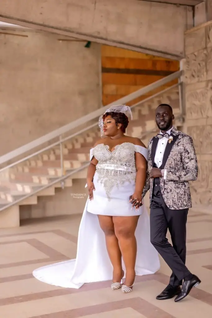 plus size bride and husband