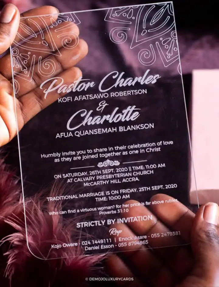 Trending Wedding Invitation Cards in Ghana.