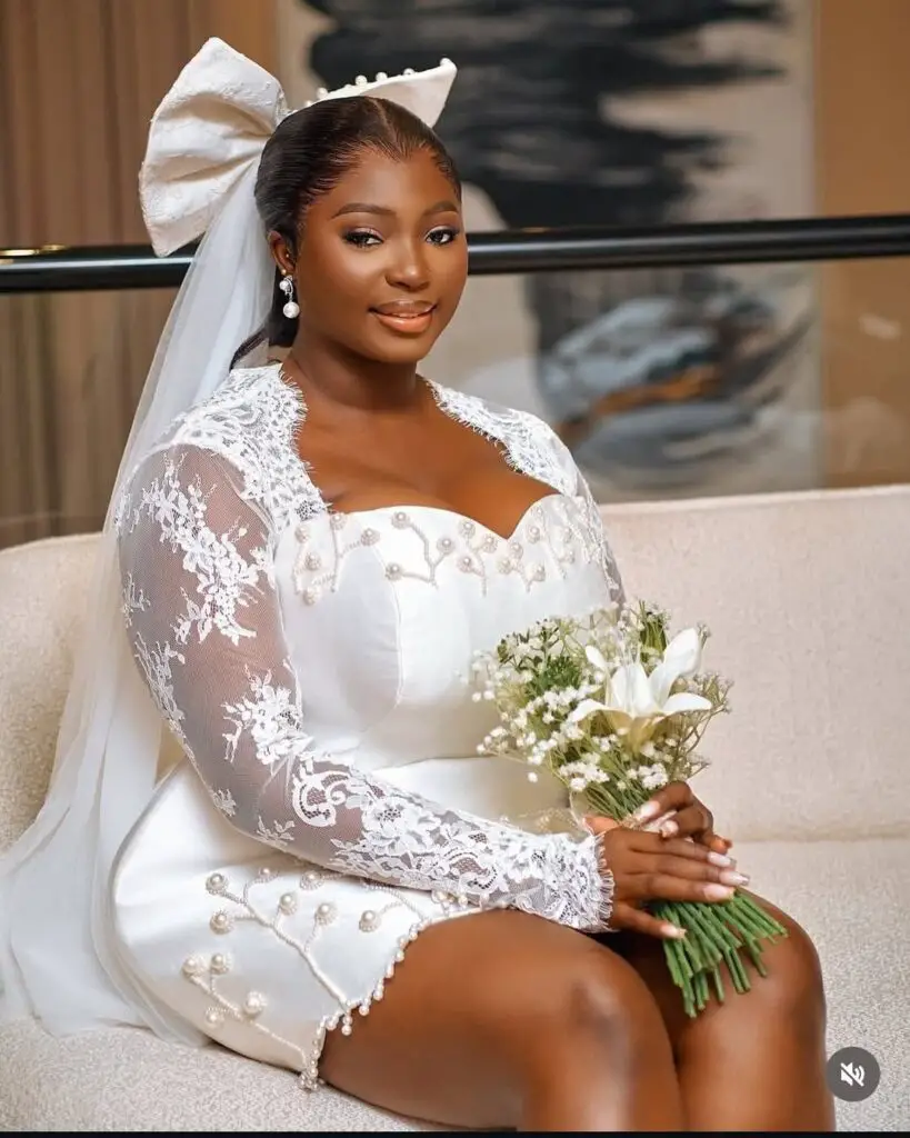 Bride in simple dress