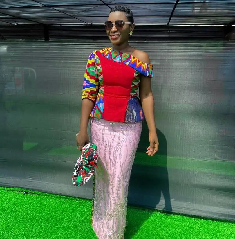 Stunning Kente Outfit for Wedding Guest - Female Version