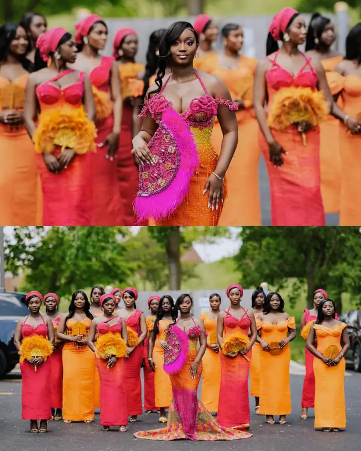 These Bridesmaids Nailed Plain Kente in Style