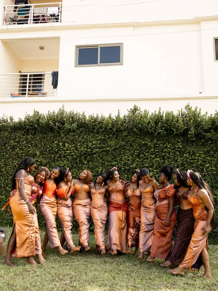 These Bridesmaids Nailed Plain Kente in Style