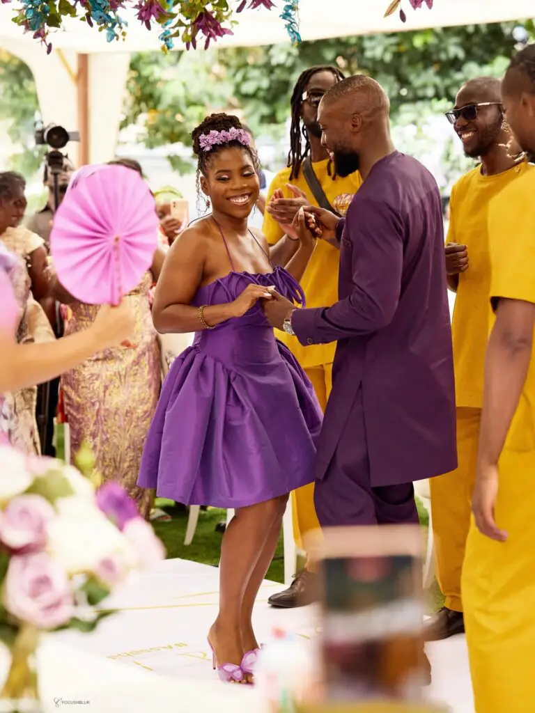 purple & yellow kente