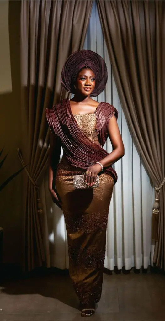 GHANAIAN BRIDE IN BROWN