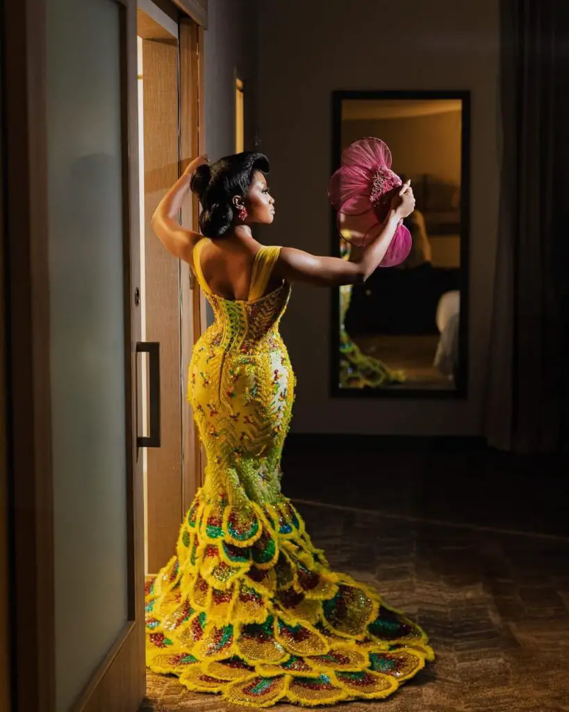 BRIDE IN YELLOW KENTE